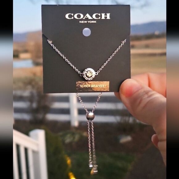 COACH ADJUSTABLE SLIDER BRACELET MSRP $78 NEW silver - Picture 4 of 16
